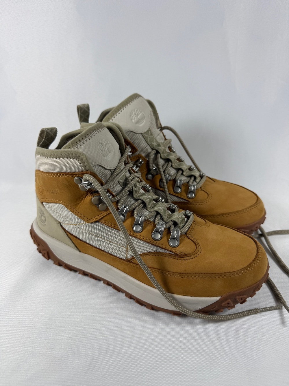 Timberland Womens Waterproof Hiking Boots Brown Beige US 8 Excellent
